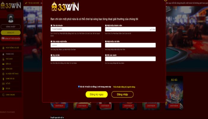 Vui lòng nhấp vào liên kết đăng ký 100Win - 100Win